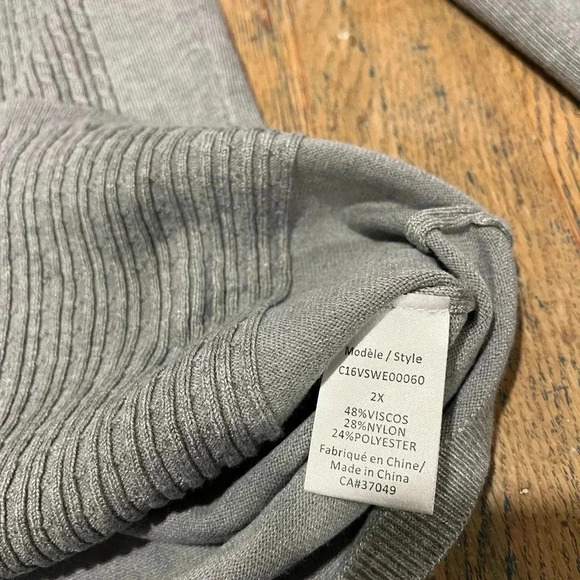 CLAIRE FRANCE Gray knit sweater size 2x - Picture 2 of 8